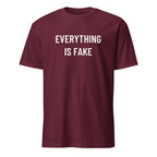 EVERYTHING IS FAKE hyperreality blackpill statement t-shirt in Red | BASED ALT-WEAR