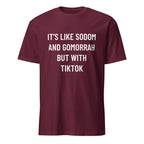 IT'S LIKE SODOM AND GOMORRAH BUT WITH TIKTOK blackpill statement t-shirt in Brown | BASED ALT-WEAR