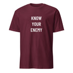 KNOW YOUR ENEMY strategy statement t-shirt in Brown | BASED ALT-WEAR