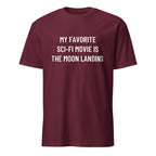 MY FAVORITE SCI-FI MOVIE IS THE MOON LANDING moon-hoax satire statement t-shirt in Brown | BASED ALT-WEAR
