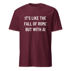 IT'S LIKE THE FALL OF ROME BUT WITH AI blackpill statement t-shirt in Brown | BASED ALT-WEAR