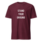 STAND YOUR GROUND defiance statement t-shirt in Brown | BASED ALT-WEAR