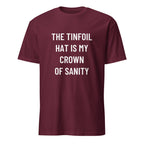 THE TINFOIL HAT IS MY CROWN SANITY counter-mainstream statement t-shirt in Brown | BASED ALT-WEAR