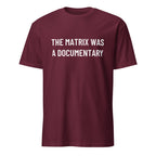 THE MATRIX WAS A DOCUMENTARY Matrix-themed redpill statement t-shirt in Brown | BASED ALT-WEAR