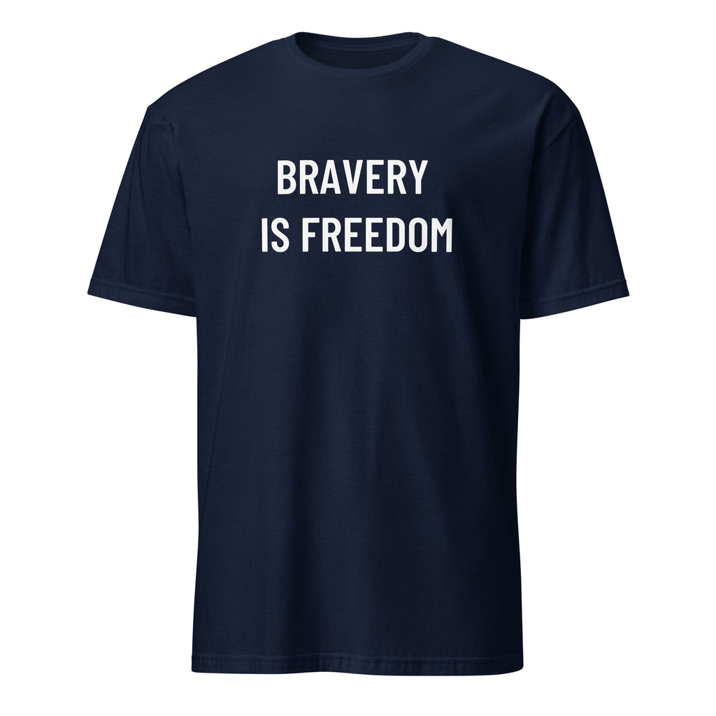 BRAVERY IS FREEDOM courage statement t-shirt in Navy | BASED ALT-WEAR