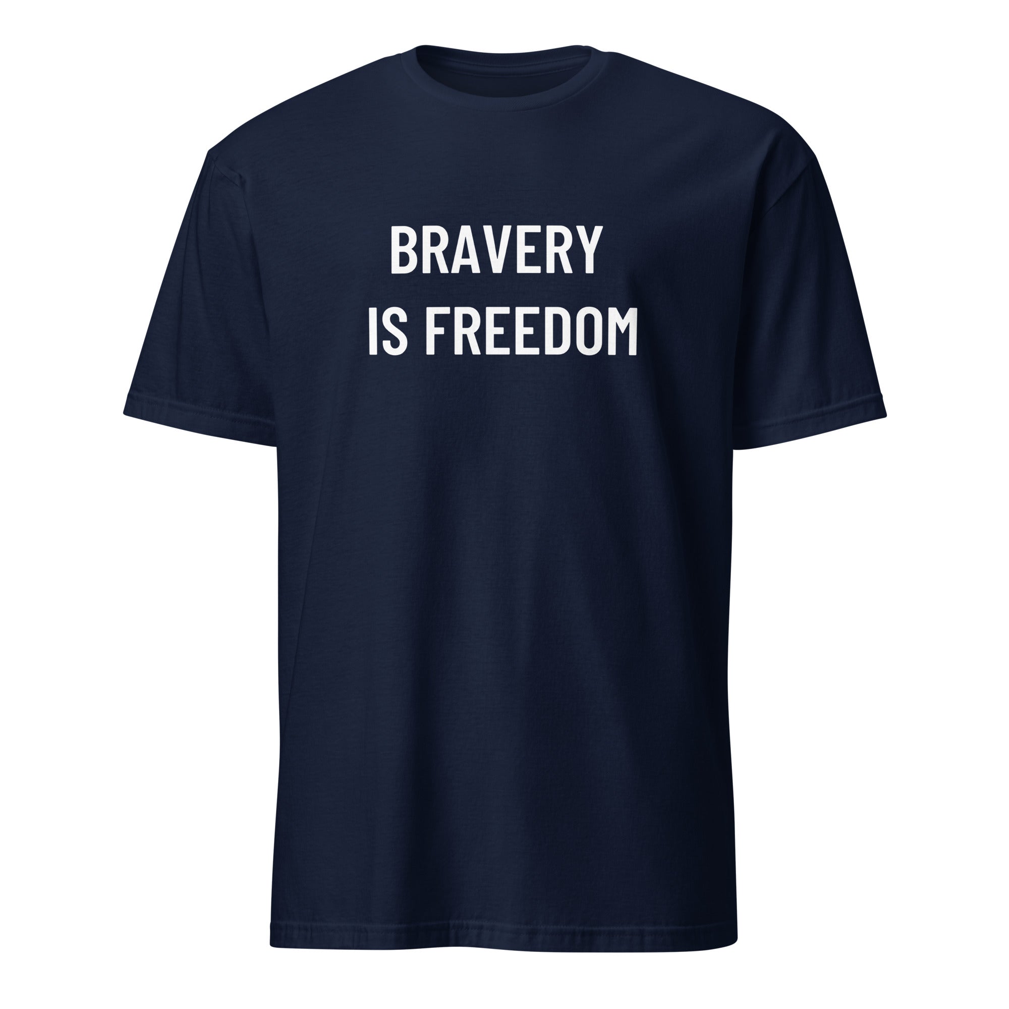 BRAVERY IS FREEDOM courage statement t-shirt in Navy | BASED ALT-WEAR
