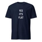 YES IT'S FLAT flat-earth satire statement t-shirt in White | BASED ALT-WEAR