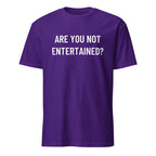 ARE YOU NOT ENTERTAINED? Gladiator-inspired conspiracy satire statement t-shirt | BASED ALT-WEAR