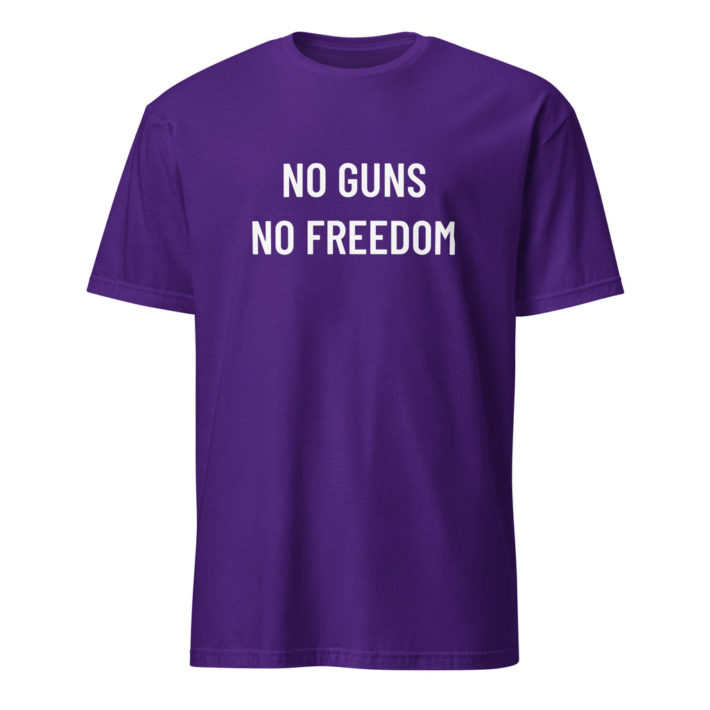 NO GUNS NO FREEDOM pro-Second-Amendment statement t-shirt in Red | BASED ALT-WEAR
