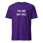 YOU ARE NOT FREE anti-establishment statement t-shirt in Navy | BASED ALT-WEAR