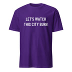 LET'S WATCH THIS CITY BURN nihilist blackpill statement t-shirt in Navy | BASED ALT-WEAR