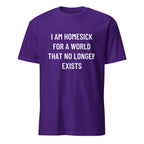 I AM HOMESICK FOR A WORLD THAT NO LONGER EXISTS nostalgia statement t-shirt in Navy | BASED ALT-WEAR