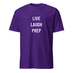 LIVE LAUGH PREP prepper humor statement t-shirt in Red | BASED ALT-WEAR